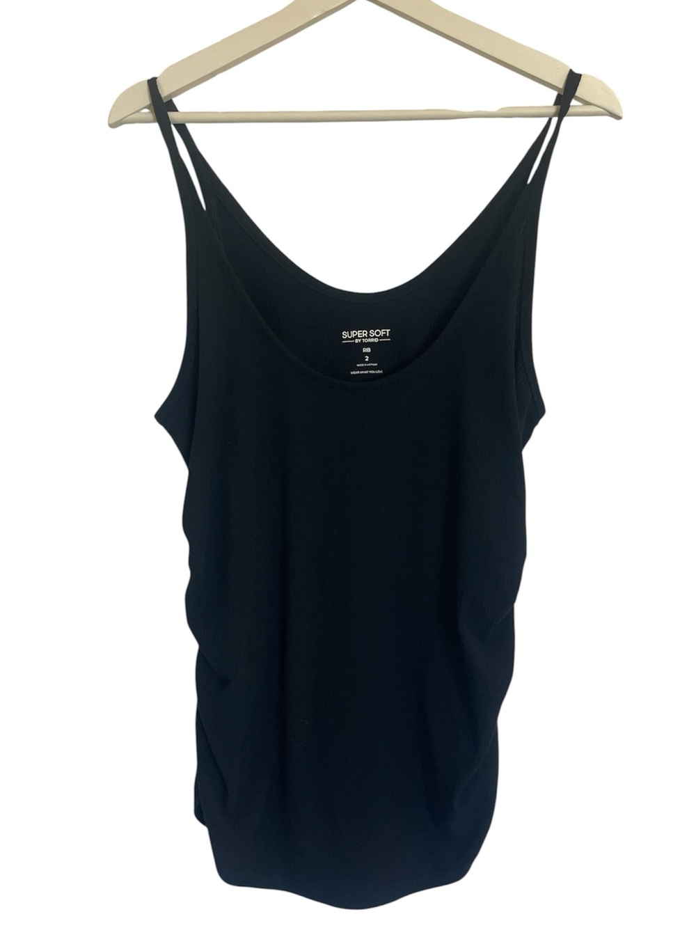 Torrid Ruched Black Tank Top - Picture 1 of 7